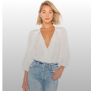 Bcbg 100% silk off white bodysuit Retail $248 size  Xs in very good condition